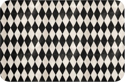 WC mat 60x40 cm - Antislip - Klassiek - Patroon - Zwart - Toiletmat - Vloermat - Douchemat - Toilet tapijt - Toiletmatten