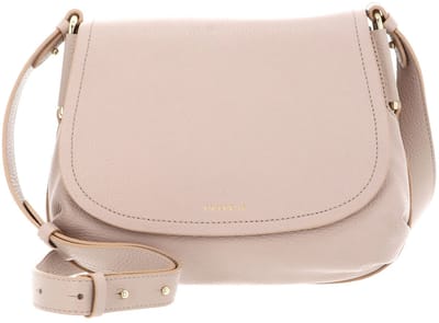 COCCINELLE Leren schoudertas Rebekka Handbag Grained Leather Rosette beige