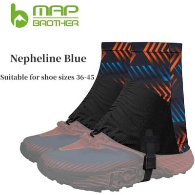 Map Brother Outdoor Unisexe Haute Qualité Guêtres de Protection pour Course à Pied et Sentier Couvre-Chaussures Anti-Sable Convient pour Triathlon Marathon Randonnée Réfléchissant black