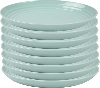 PlasticForte Rond bord/camping bord - 8x - D22 cm - mintgroen - kunststof