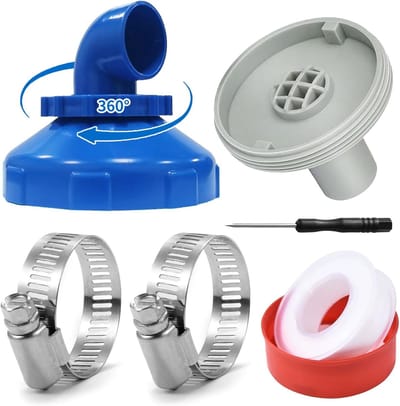 Verstelbare Zwembadinlaatmond, 360° Draaibare Nozzle voor 32/38mm, Accessoires voor Zwembaduitlaat, Terugstroomnozzle met Draaikop, Ideaal voor Zwembadonderhoud en Watercirculatie