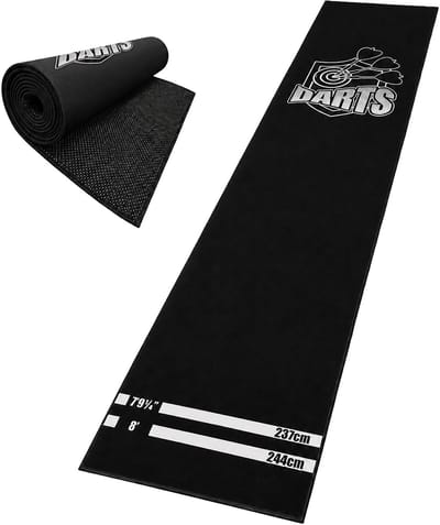 Dartmat - 60x260 cm - antislip - zwart-wit