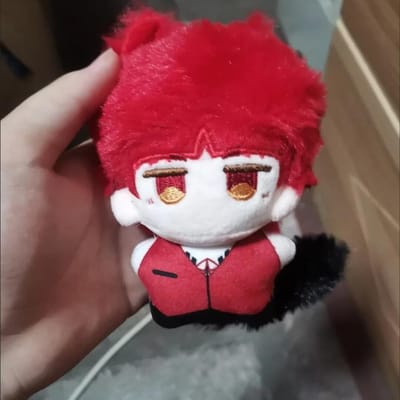 10cm Iruma-Kun Pluche Speelgoed met Staart Zeester Lichaam Welkom op de Demonenschool Gevuld Poppetje Hanger Kerst Sleutelhanger Poppetjes Verjaardagscadeau 10cm rood