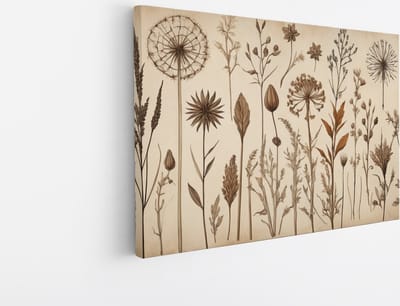Saammp Canvas Schilderij - Vintage Bloemen - Abstract - 30x20 - Foto op canvas - Wanddecoratie - Muurdecoratie Woonkamer - Kantoor Decoratie
