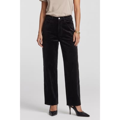 ARKET Amber Cotton Velvet Trousers Black Size: 38 | Formal pants Outlet | Dames | Zwart
