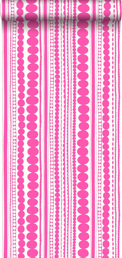 ESTAhome behang kralen fuchsia roze - 53 cm x 10.05 m - 138837