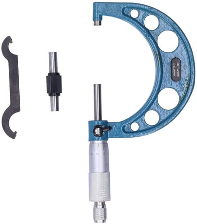 Micrometer voor Nauwkeurige Dikte Metingen van 25-100mm - RVS, Hoge Precisie, Dikte Meetinstrument, Nauwkeurigheid: 0.01mm
