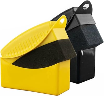 Auto wiel waxen spons set - 2 stuks - met opbergcase - ideaal voor bandonderhoud - ShopVlot