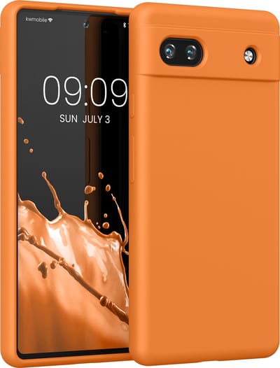 kwmobile telefoonhoesje geschikt voor Google Pixel 6a - Hoesje met siliconen coating - Smartphone case in fruitig oranje