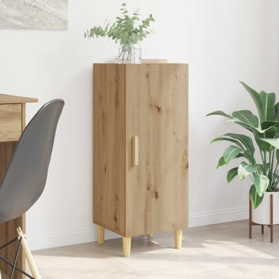 vidaXL - Dressoir - Artisan - Eiken - 34,5 - x - 34 - x - 90 - cm - Bewerkt - hout