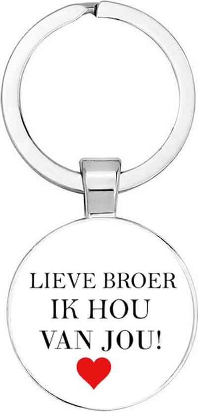 Akyol - Lieve broer ik hou van jou Sleutelhanger - liefde - de liefste broer - familielid - cadeautje voor broer - familie - beste ooit - cadeau - verjaardag - kado - geschenk - gift - verrassing - liefste ooit - 2,5 x 2,5 CM