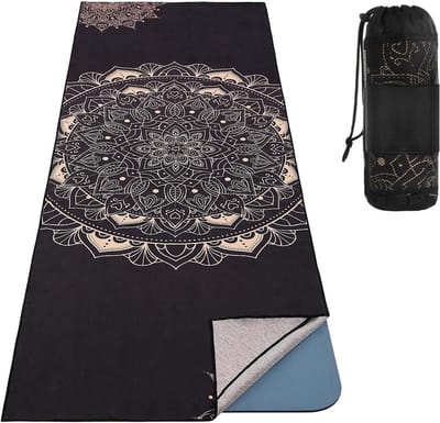 Handdoek voor yoga en pilates met antislip, warmte, afdrukpatroon en hoekzak voor trainingen en outdoor picknick