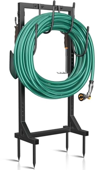Tuinslanghouder met 4 spikes - Vrijstaande Heavy Duty Opbergoplossing voor Buiten