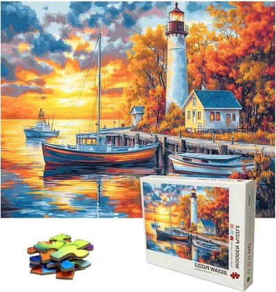 Houten Puzzel - Legpuzzel Volwassenen - Ontspanning en Training - Lindehout Kwaliteit - 75 x 50 cm - Zonsondergang