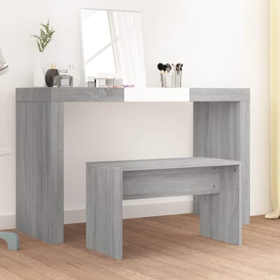 vidaXL - Kaptafelkruk - 70x35x45 - cm - bewerkt - hout - grijs - sonoma - eikenkleurig