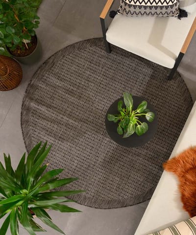Buitenkleed rond - Coastal zwart 160