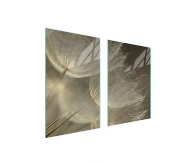 TMK ArtDeko Kwiat Serie - Glazen Beschermplaat - 65x52 cm - Bloemmotief - Veelkleurig