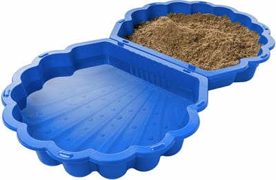 Zandbak schelp blauw 2-delig88 x 77cm x 36 cm SwingKing Zandbak / waterbak met deksel
