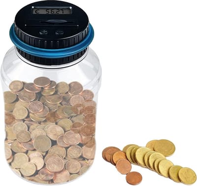 Munttelmachine met LCD-Scherm – Digitale Spaarpot met Teller – voor Kinderen en Volwassenen – Spaarpot Kluis – 800 tot 1000 Munten– Muntenteller – Muntsorteerder – Cadeautip - Zwart