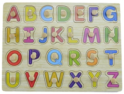 Houten Alfabet Invoegspel voor Kinderen vanaf 3 jaar – Alfabet Puzzel – Kinder Puzzel – Baby Puzzel