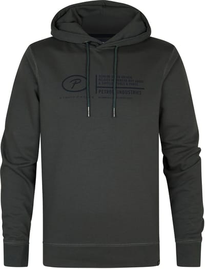 Petrol Industries - Heren Logo-print Hoodie Mackinaw - Zwart - Maat XL