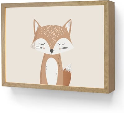 Nachtlampje 40x30 cm - Kinder lamp - Vos - Dier - Bosdieren - Tafellamp kinderkamer draadloos - Slaapkamer lampje - Bedlamp kinderen - Kinderlampje - Wandlamp babykamer - Nachtlampjes