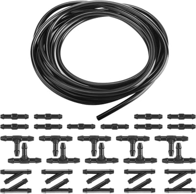 SnelShoppen - 4m Windscreen Spray Hose, Wiper Water Hose, Universele Windscreen Repair Kit met 30 Stuks Slangverbindingen, Duurzaam Materiaal voor Aut