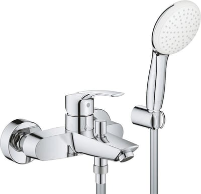 Grohe Eurosmart Badmengkraan - eengreeps - met doucheset - met omstel - chroom