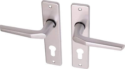Wovar Deurkruk met schild aluminium duimmodel PC72 | Per Set