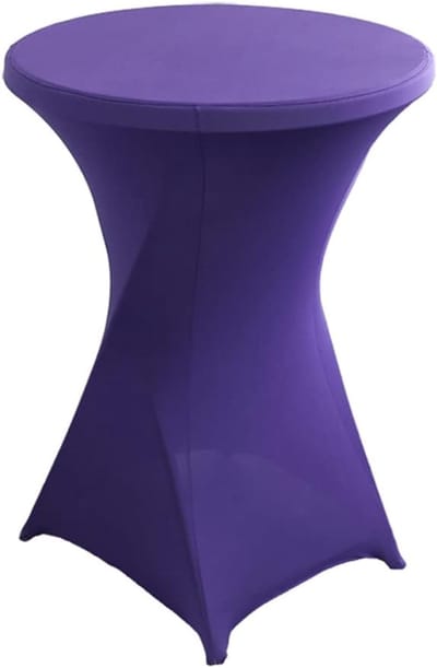 Statafelhoezen Elastaan - Bartafel Hoezen - Feestelijke Decoratie - Versterkte Voetzone - Ø 60-65 cm - Paars