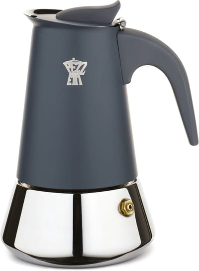 Italiaans koffiezetapparaat - PEZZETTI - STEELEXPRESS - Roestvrij staal - 2 kopjes - Geschikt voor alle kookplaten inclusief inductie - Blauw