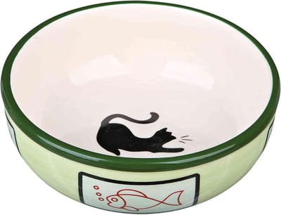 Famanu - Keramische kom voor kat 0,35 liter 13 cm, diverse kleuren