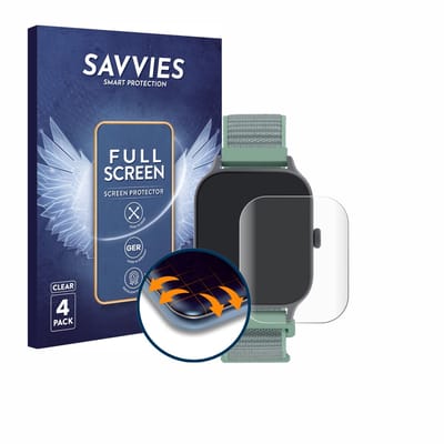 Savvies - Screenprotector voor Decathlon Fit 100s - Folie Beschermfolie transparant volledig dekking 4 Stuks