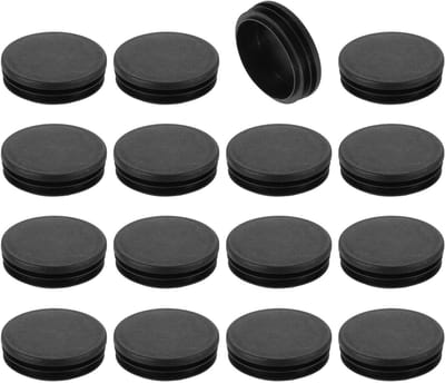 Set van 16 Ronde Dekdopjes voor Meubels - Zwarte Plastic Stoppers voor Stoelen, Tafelpoten en Bescherming tegen Krassen - 60mm Rubber Inzetstukken