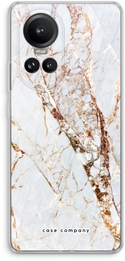 Case Company® - Hoesje geschikt voor Oppo Reno 10 Pro hoesje - Goud marmer - Soft Cover Telefoonhoesje - Bescherming aan alle Kanten en Schermrand