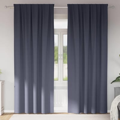 vidaXL Zwart-out Gordijnen met Ringen 2 st Antraciet 225 x 140 cm