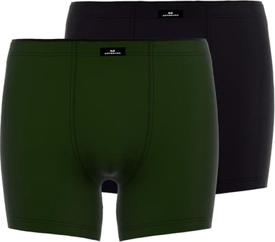 Gotzburg heren boxer extra lange pijp (2-pack) - donkergroen en zwart