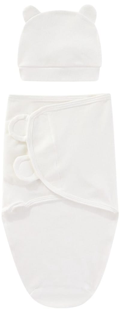 Slaapzak, babyuitrusting (slaapzak voor baby's van 0-3 maanden, zacht en comfortabel, katoen, ademend, slaaphulpmiddel),Wit