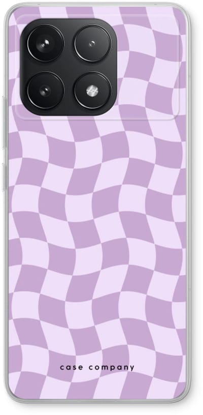 Case Company® - Hoesje geschikt voor Xiaomi Poco F6 Pro hoesje - Grid Paars - Soft Cover Telefoonhoesje - Bescherming aan alle Kanten en Schermrand