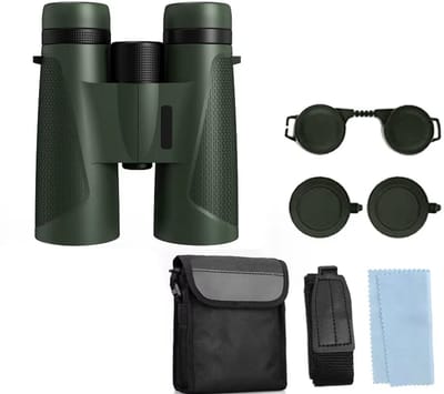 12x42 Professionele Verrekijker met Hoge Vergroting – Krachtige Optiek met BAK4 Prisma, Lange Afstand, Waterdicht voor Camping en Outdoor Avonturen - Groen