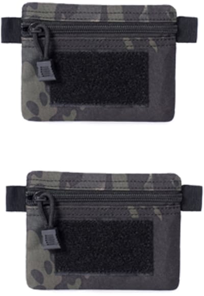 VHV - Portemonnee - Mini portemonnee - Sleuteletui - Tactische pouch - Waterdicht - Met rits - Voor sleutels en kleingeld - Outdoor - 2 stuks - Modderkleurig