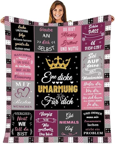 Vriendschapsdeken - Cadeau deken - Warmte en comfort - Zachte flanellen fleece - 150 x 200 cm - Spydtz-b