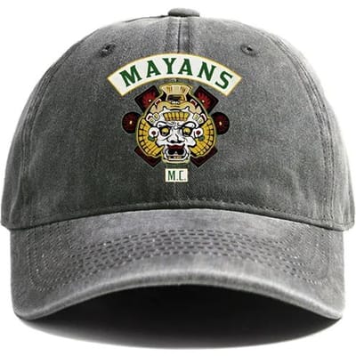Casquette d'été Mayans Mc Casquettes usées Casquette Homme Rétro Extérieur Été Réglable Club de Moto Casquette Mayans Adjustable gray