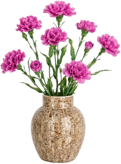 Mica Decorations Kunstbloem Anjer Floristic - 8x - H71 cm - roze - kunststof - stelen kunstbloemen - boeket - rozen bloemetjes