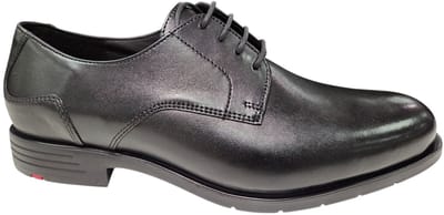 LLoyd Eezy 110W Black Nette Veterschoenen Zwart Leer Heren Breedte K - Zwart - 42