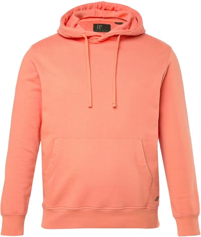 JP 1880 - Heren - Hoodie capuchontrui vintage look - Mahonie - Maat 3XL