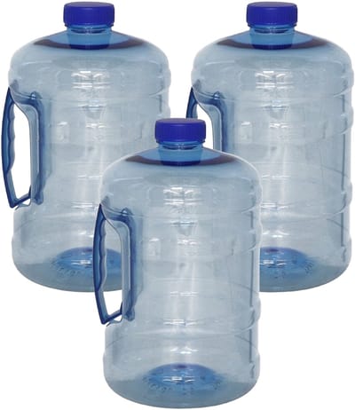 Gerimport Watercontainer/jerrycan - 3x - 2 Liter - Kunststof - blauw - 13 x 22 cm - kamperen/camping/wecken