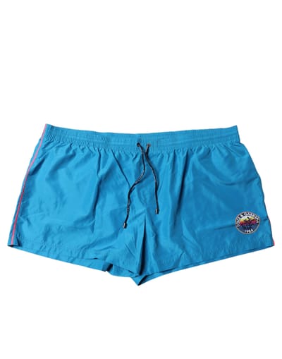 Dolce & Gabbana Turquoise Logo Strandshorts 2Pc Zwemkleding