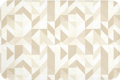 Badmat 90x60 cm - Antislip - Modern - Abstract - Beige - Badmatten voor badkamer - Badkamermat - Douchemat - Badkamer mat