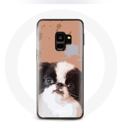 Samsung Galaxy S9 hoesje Japans spaniël Zwart-wit hondenras